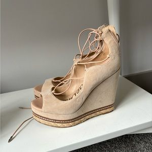 Sam Edelman suede lace up wedge